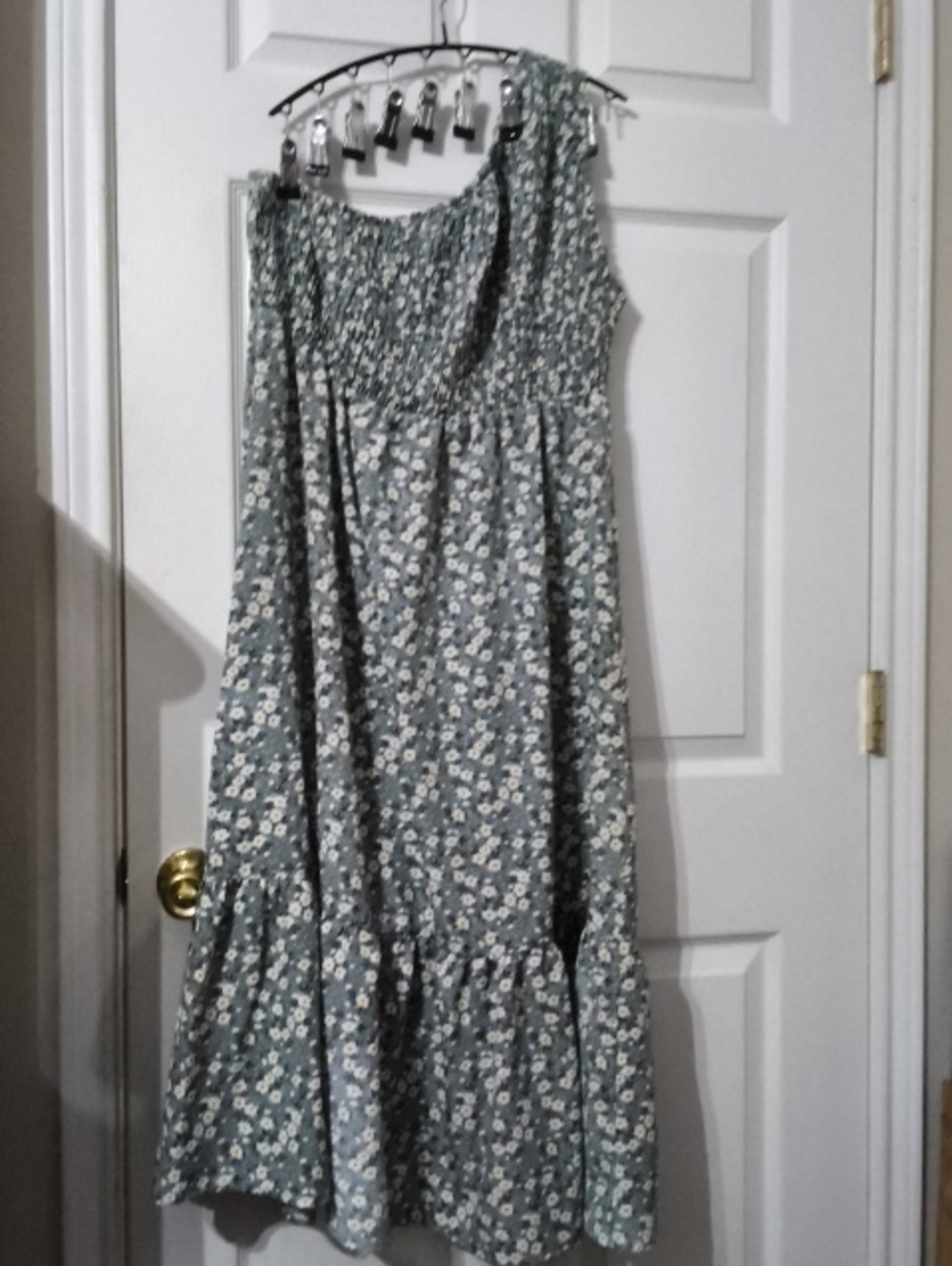 Floral Smocked Sundress in Sage Green